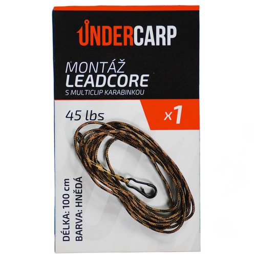 Montáž leadcore s multiclip karabinkou 45 lbs 100 cm hnědá undercarp