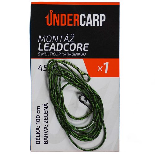 Montáž leadcore s multiclip karabinkou 45 lbs 100 cm zelená undercarp