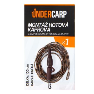 Montáž hotová kaprová s bezpečnostní závěskou na olovo hnědá